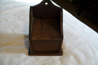 Antique Salesmans Sample Size Wood Salt Box photo