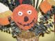 Primitive Halloween Hand Rug Hooked Centerpiece Decoration,  Rusty Tin Bucket Primitives photo 9