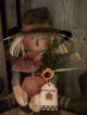 Primitive Scarecrow Doll == Weighted==pumpkin==sunflower ==16 X 5 In.  == Primitives photo 1
