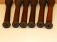 Set Of 6 Tall Beehive Wood Bobbin Dark Color (117) Primitives photo 4