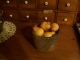 Vintage Primitive Wooden Bucket With Wire Bail/wood Handle Filled W/pears Primitives photo 7