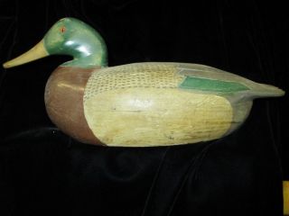 Antique Carved Wooden Duck Decoy,  Signature,  Fitzpatrick,  Delaware River photo