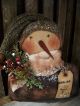 Primitive 11 In.  Glittered Snowman == Berries Holiday Doll == Primitives photo 1
