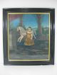 Exceptional Mid 19th C.  O/b Folk Art Painting Of Boy W/ Rocking Horse & Whip Nr Primitives photo 1