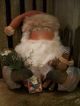 Primitive Santa With Holding Arms == Doll And Cane == Annie ==14 X 13 In.  == Primitives photo 4