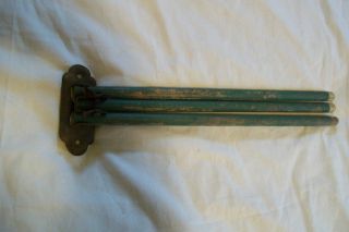 Antique Towel Drying Rack,  Old Green Paint photo