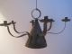 Antique 1700s American Tin Lighting 6 Wide Arm Candle Chandelier Candle Holder Primitives photo 3