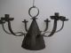Antique 1700s American Tin Lighting 6 Wide Arm Candle Chandelier Candle Holder Primitives photo 5