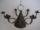 Antique 1700s American Tin Lighting 6 Wide Arm Candle Chandelier Candle Holder Primitives photo 8