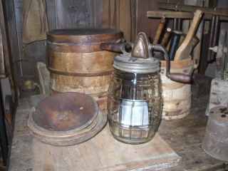 Olde Primitive Early Butter Churn - Wood Handle W/dry Attic Patina photo
