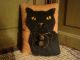 Primitive Halloween Black Cat Quilt Door Pillow ~ Folk Art Primitives photo 1