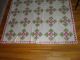 Antique 19th Century Red And Green Country Quilt With Goosewing Borders Completed Quilts photo 2