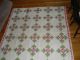Antique 19th Century Red And Green Country Quilt With Goosewing Borders Completed Quilts photo 3