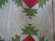 Antique 19th Century Red And Green Country Quilt With Goosewing Borders Completed Quilts photo 6