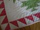Antique 19th Century Red And Green Country Quilt With Goosewing Borders Completed Quilts photo 7