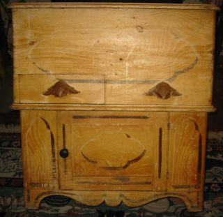 Dry Sink Or Blanket Chest Folk Art Potter Place Nh Large Pine Black Americana photo