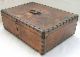 18th C Document Box - Gilt Tooled Leather & Brass Studs - Nr Primitives photo 1