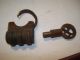17th Century Iron Pocket Size Working Iron Padlock 1 Inches With Key Must See Primitives photo 3