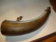 18th Century 8 Inch Lenght Powder Horn Rev War Carved Tip & Remaining Strap Primitives photo 5