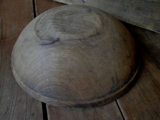Early Antique Primitive Old Dry Turned Dough Bowl Footed Treenware Wooden Aafa photo