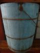 Great Robins Egg Blue Painted Wooden Bucket Primitives photo 1