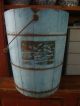 Great Robins Egg Blue Painted Wooden Bucket Primitives photo 2