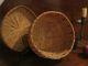 Antique 1800s Two Lrg Woodlands Native American Indian Covered Storage Baskets Primitives photo 10