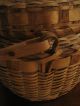 Antique 1800s Two Lrg Woodlands Native American Indian Covered Storage Baskets Primitives photo 4