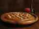 Antique 1800s Wooden Hand Turned Solitaire Game Board W Antique Clay Marbles Primitives photo 7