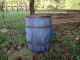 1800s Primitive Wooden Barrel Staved Old Style Blue Paint Metal Bands Primitives photo 5