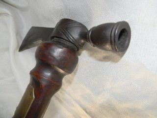 Antique Tomahawk—peace Pipe –carved Presentation Piece? photo