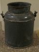 Antique Enamel Ware Grey Milk Cream Graniteware Pail Can Jar Primitive 19th Cent Primitives photo 1