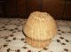 Old Primitive Straw Weaved Basket Vase Primitives photo 6