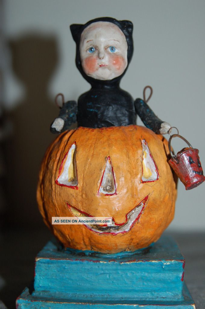 Handmade/artist Made Debbee Thibault Collectible Kitty Cat Figurine - Signed Primitives photo