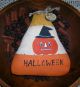 Primitive Handpainted Candy Corn Tuck Jol Fright Night Halloween Bowl Filler Primitives photo 3