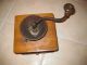 Antique Wooden And Cast Iron Dove Tailed Coffee Grinder With Wooden Drawer Primitives photo 2