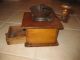 Antique Wooden And Cast Iron Dove Tailed Coffee Grinder With Wooden Drawer Primitives photo 3