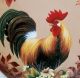 Tin Hp Rooster Sign Autumn Leaves Acorns Handpainted Metal Farm Country Chicken Primitives photo 1