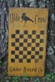 Ex Lg Mustard Wood Sign Olde Crow Game Board Co.  Country Primitive Folk Art Primitives photo 1