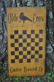 Ex Lg Mustard Wood Sign Olde Crow Game Board Co.  Country Primitive Folk Art Primitives photo 4