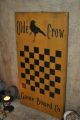 Ex Lg Mustard Wood Sign Olde Crow Game Board Co.  Country Primitive Folk Art Primitives photo 5