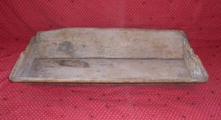 Large Antique Primitive Early Wooden Red Painted Wood Trencher photo