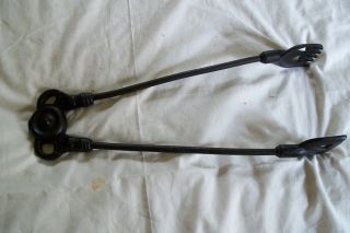 Antique Vintage Fireplace Or Stove Tongs photo
