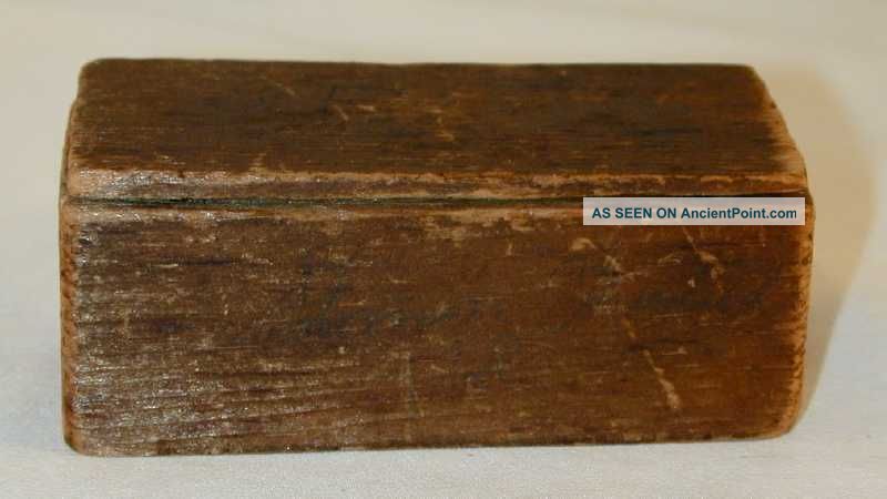 Antique Plain Primitive Americana Hand Carved Softwood Box Carved Lift - Off Lid Primitives photo