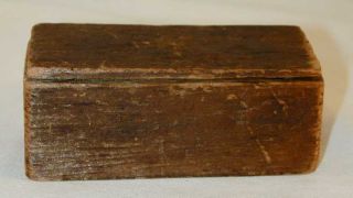 Antique Plain Primitive Americana Hand Carved Softwood Box Carved Lift - Off Lid photo