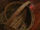 Antique 1800s Early New England Black Ash Woven Splint Egg Gathering Basket Primitives photo 5
