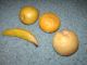 Vintage Stone Fruit Lot Miniatures Banana Orange Peach Pear Alabaster Primitives photo 1