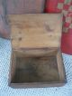Antique Primitive Pine Wood Keepsake Storage Box,  Lid With Pin Hinges Primitives photo 4