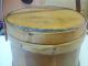 Antique Firkin Wood Box 3 Stave Hoops Natural Wood Handle 1800 ' S Great Shape Primitives photo 2