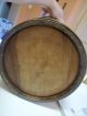 Antique Firkin Wood Box 3 Stave Hoops Natural Wood Handle 1800 ' S Great Shape Primitives photo 6